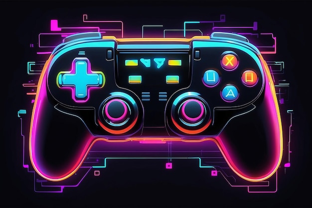 Juego en Joypad en estilo Neon Glitch