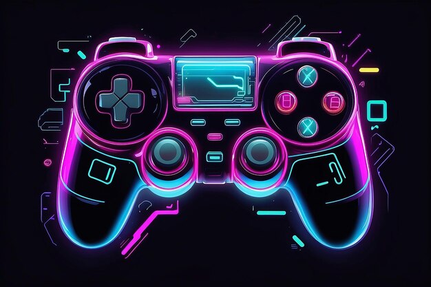 Juego en Joypad en estilo Neon Glitch