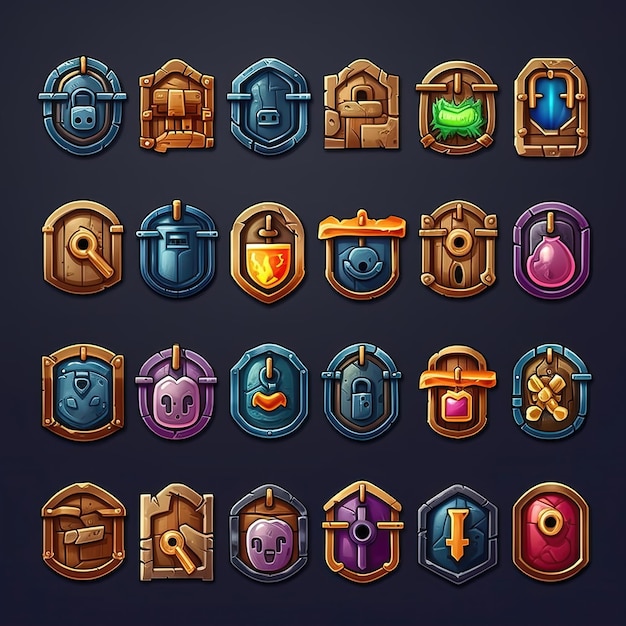 juego de llave de seguridad ai generado símbolo de icono elemento oro objeto juego de ilustración de la llave de protección