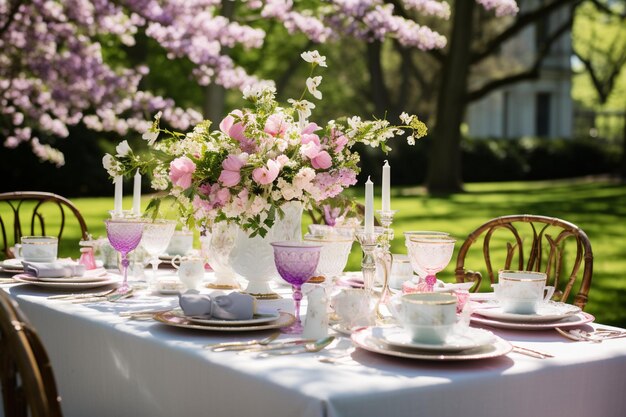 Juego de mesa para una recepción de boda