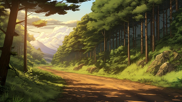 Juego de novela visual de anime de Forest Road