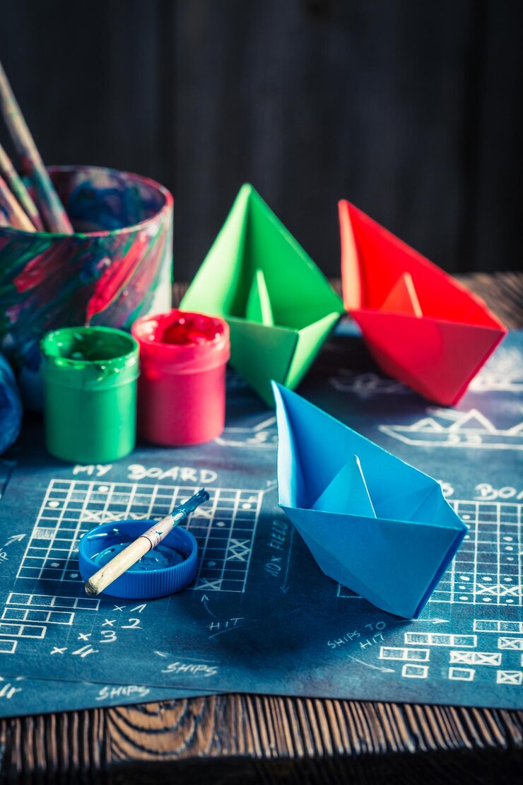 Foto juego de papel de acorazado retro listo para jugar