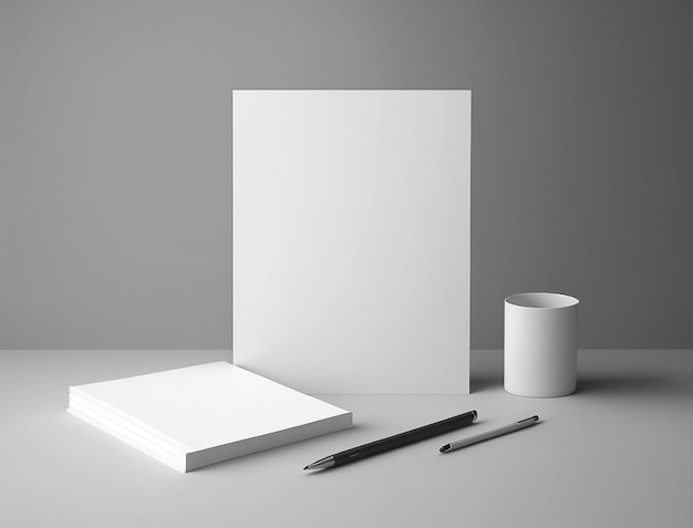Juego de papelería minimalista creado con IA generativa