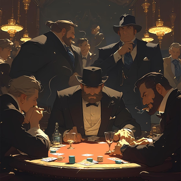 El juego del póquer Una escena clásica del casino