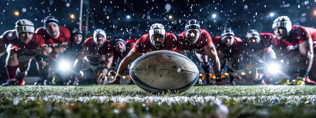 El juego de rugby prueba de resistencia y fuerza mostrando atletismo y trabajo en equipo un deporte estimulante que encarna la resiliencia y la determinación en el campo