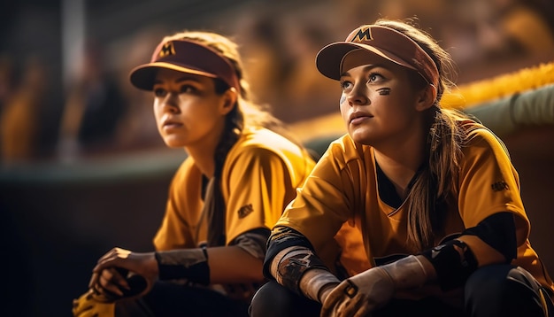 Juego de softbol en la foto de campo Concepto de softbol