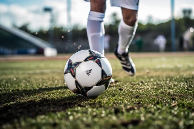 Foto juego tradicional de fútbol con una pelota de cuero