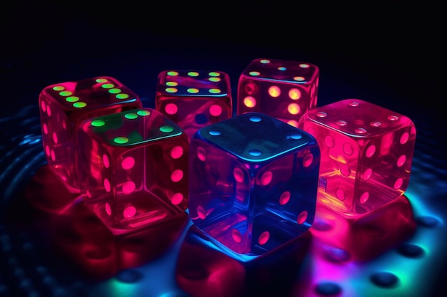 Juegos Dados de neón Juegos de casino Cubos de juegos IA generativa