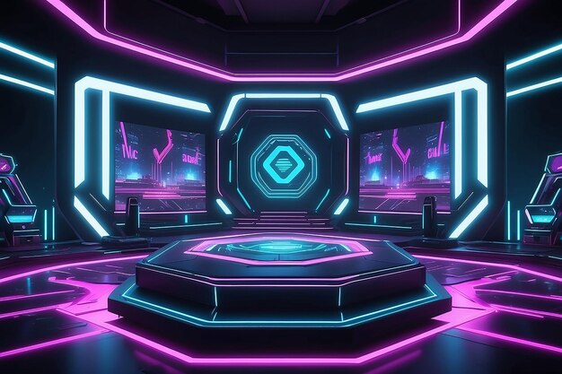 juegos futuristas deportes de fondo papel tapiz abstracto estilo cyberpunk juego de ciencia ficción