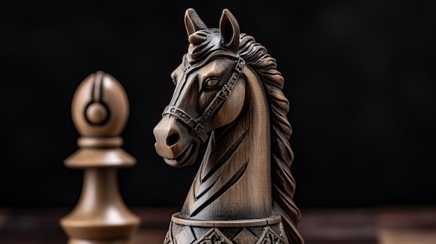 Juegos mentales en foco Explorando un tablero de ajedrez de vidrio con un caballo en medio de juegos de mesa y lógica