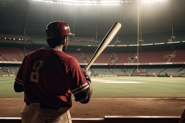 Un jugador de béisbol en el estadio.