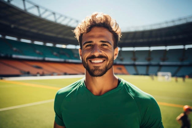 Jugador de fútbol en el estadio