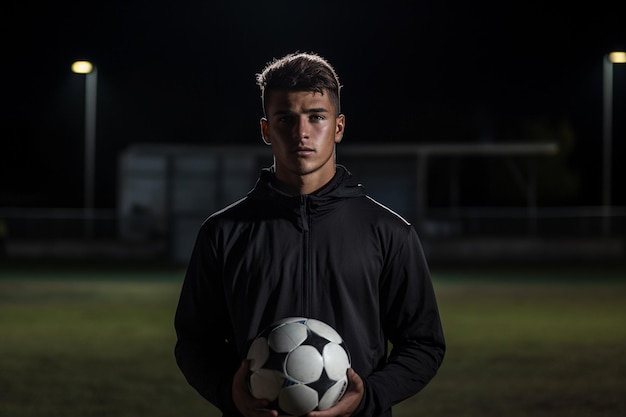 jugador de fútbol masculino en el campo de fútbol.