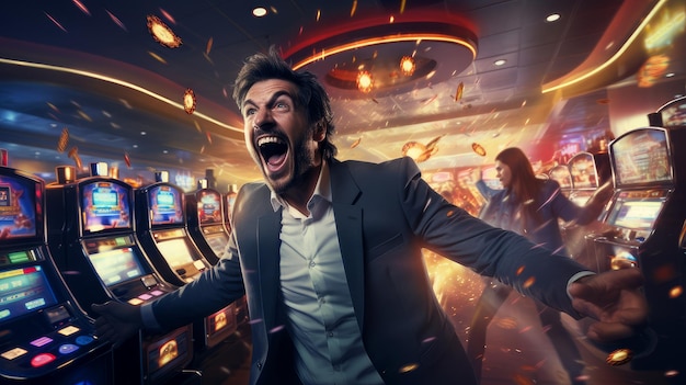 jugador masculino ganó en el casino