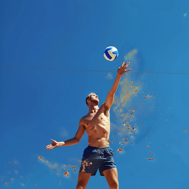 Foto jugador del torneo de voleibol de playa de estonia