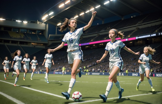 jugadora de fútbol femenina Jugadora de fútbol femenino hermosa