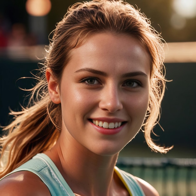 jugadora de tenis sonriendo