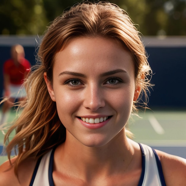 jugadora de tenis sonriendo