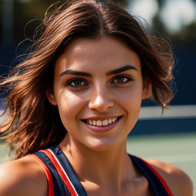 jugadora de tenis sonriendo