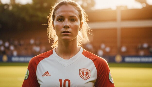 jugadoras de fútbol femenino en el campo