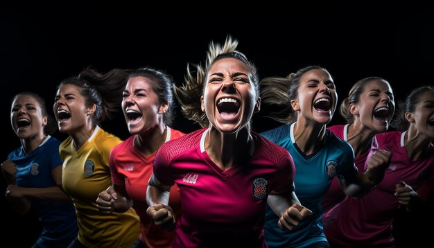 jugadoras de fútbol que muestran las emociones compartidas entre las jugadoras