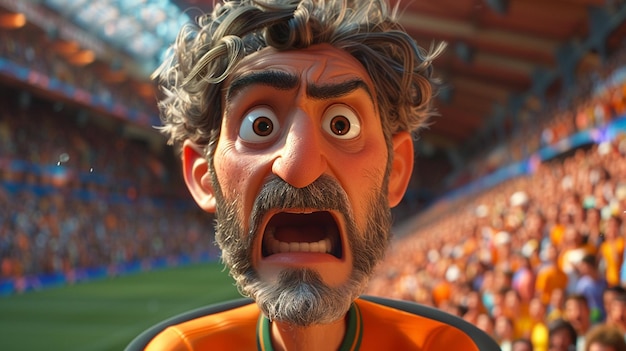 Jugadores de fútbol en estilo pixar