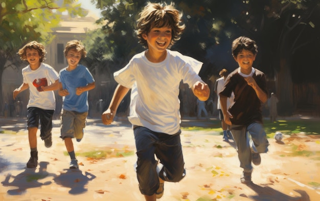 Jugadores de fútbol juveniles niños jugando al fútbol