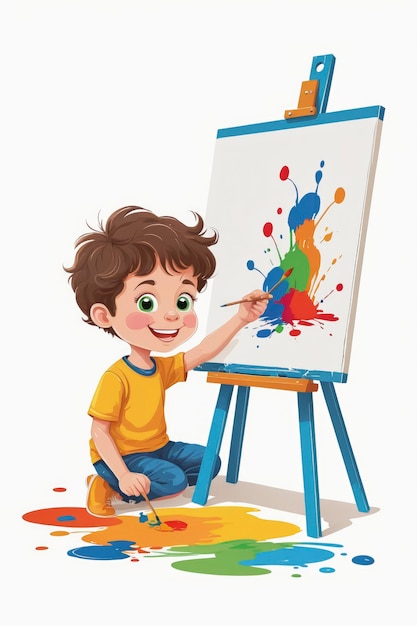 Foto jugar ilustración de vector de niño de escuela