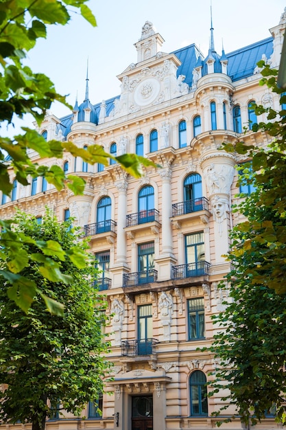 Jugendstil-Architektur Gebäudefassade der Stadt Riga