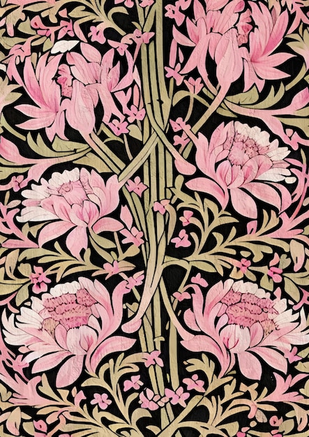 Jugendstil-Blumenillustration im Morris-Stil