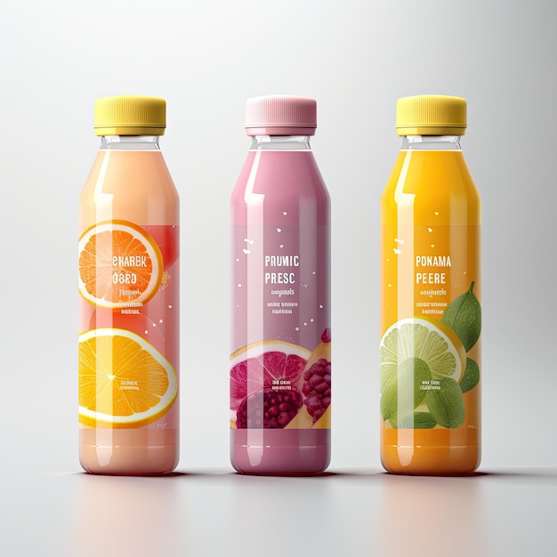 Foto jugo diseño de packaging marketing frutas verduras vivid