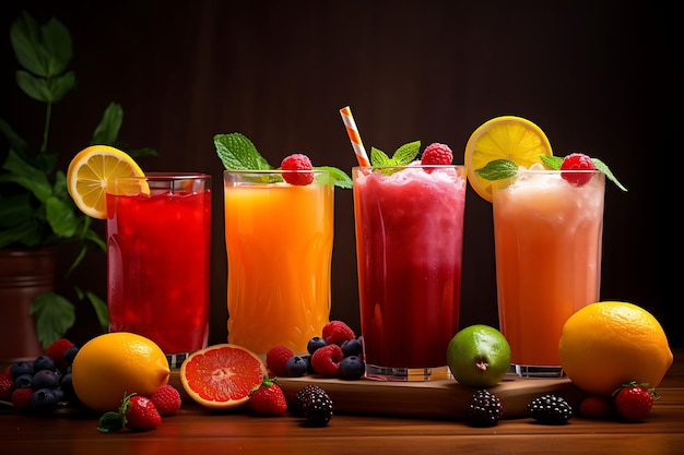 Foto jugo de frutas casero favorito de fusión de frutas