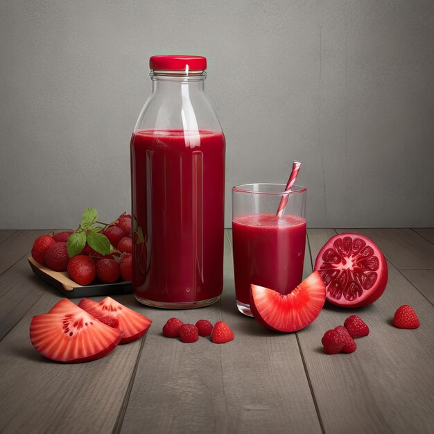 Foto jugo de frutas con detalles