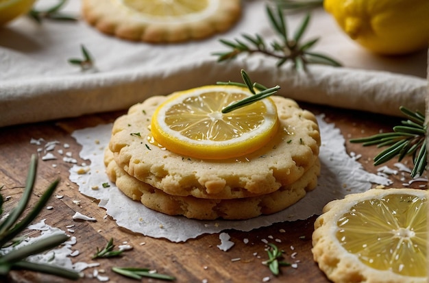 Jugo de limón en galletas de romero de limón