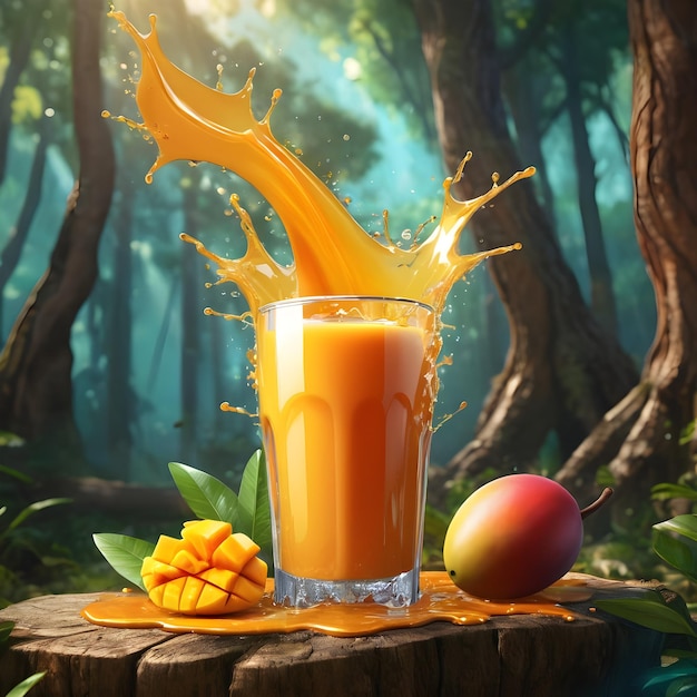 Jugo de mango Podium en el bosque