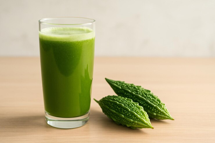 Jugo de melón amargo y calabazas amargas frescas