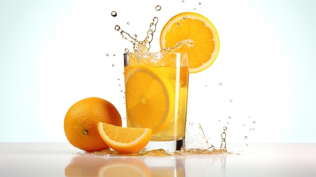 Jugo de naranja fresco y frío