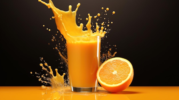 Jugo de naranja fresco y frío