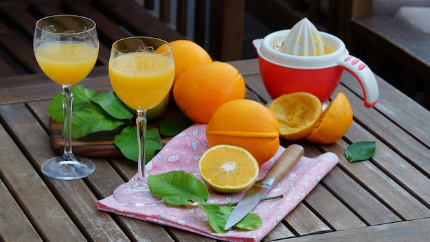 Jugo de naranja fresco