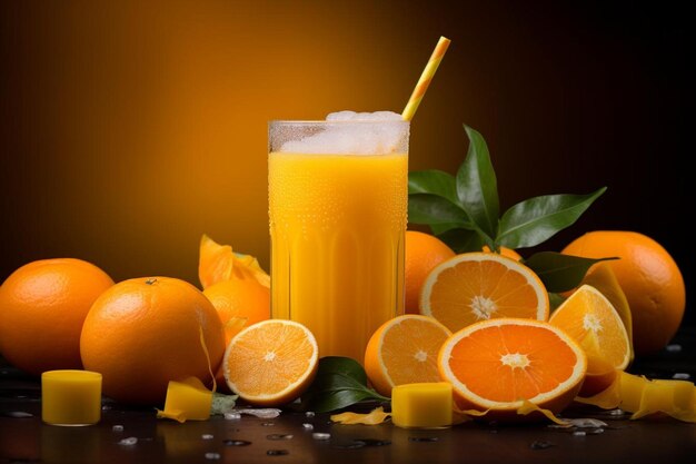 Jugo de naranja radiante de cítricos