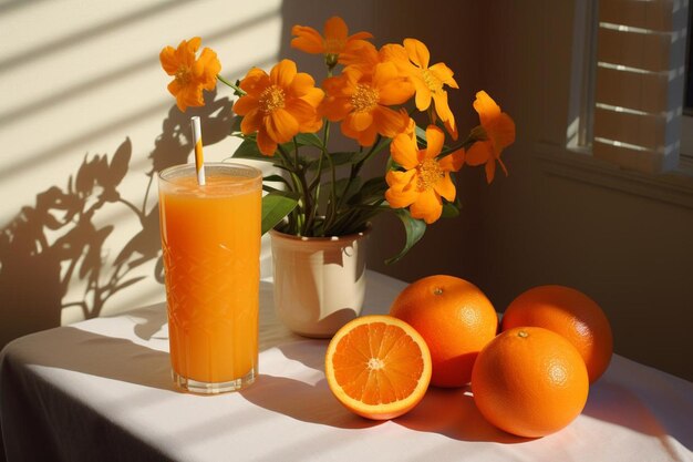 Jugo de naranja de la sinfonía del sol