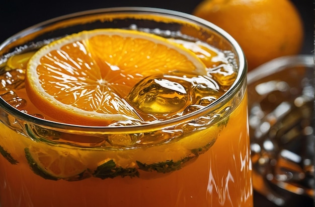 Jugo de naranja vibrante y delicioso