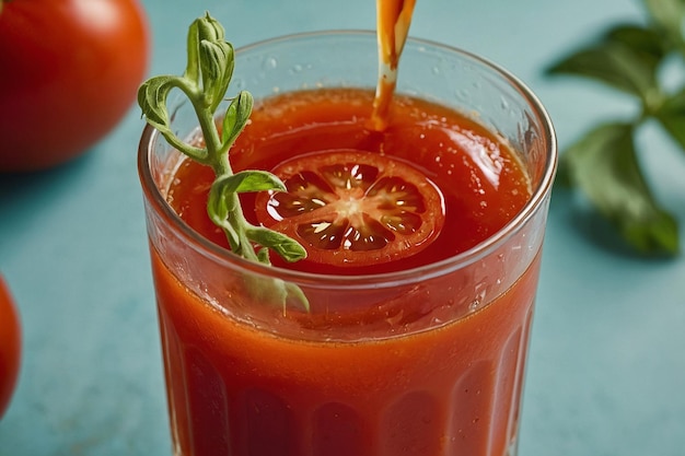 Jugo de tomate delicioso