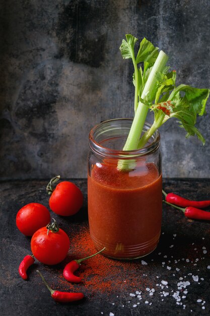 Jugo de tomate y pimentón