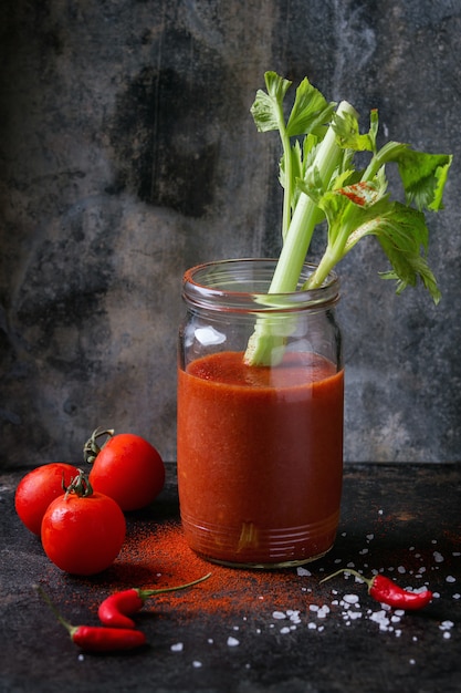 Jugo de tomate y pimentón