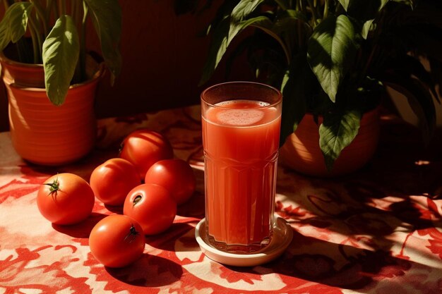 Jugo de tomate suculento Fotografía de imágenes de jugo de Tomate