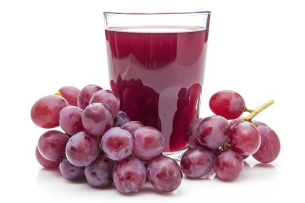 Foto jugo de uva aislado sobre fondo blanco