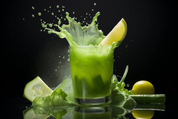 Jugo verde de apio y espinaca