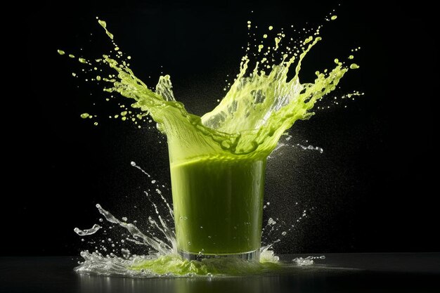 Jugo verde espléndido de espirulina