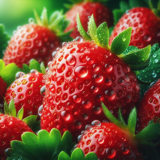 Jugosas fresas maduras hermosas Imagen de bayas maduras